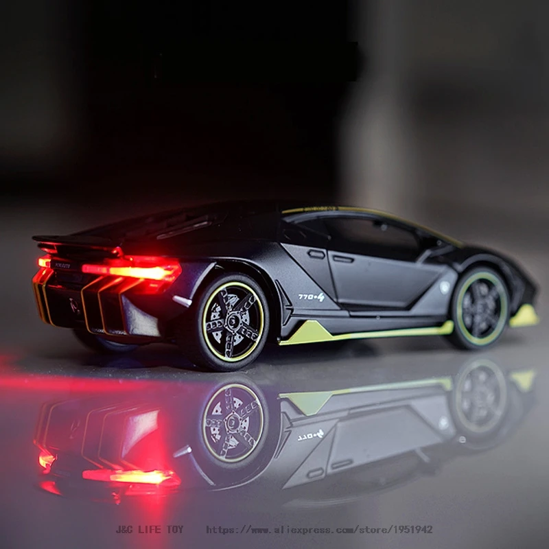 1:32 Lambo LP770 750 Legierung Sportwagen Modell Druckguss & Spielzeugfahrzeuge Sound Licht Super Racing Lifting Tail Pull Back Auto Spielzeug