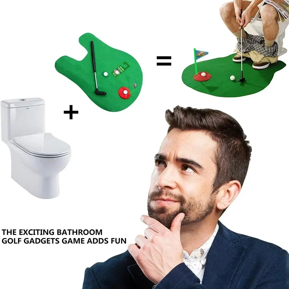 Mini set di giocattoli da golf per WC Set di giochi da golf per l\'ora della toilette Accessorio per l\'allenamento del golf Regalo per la festa di