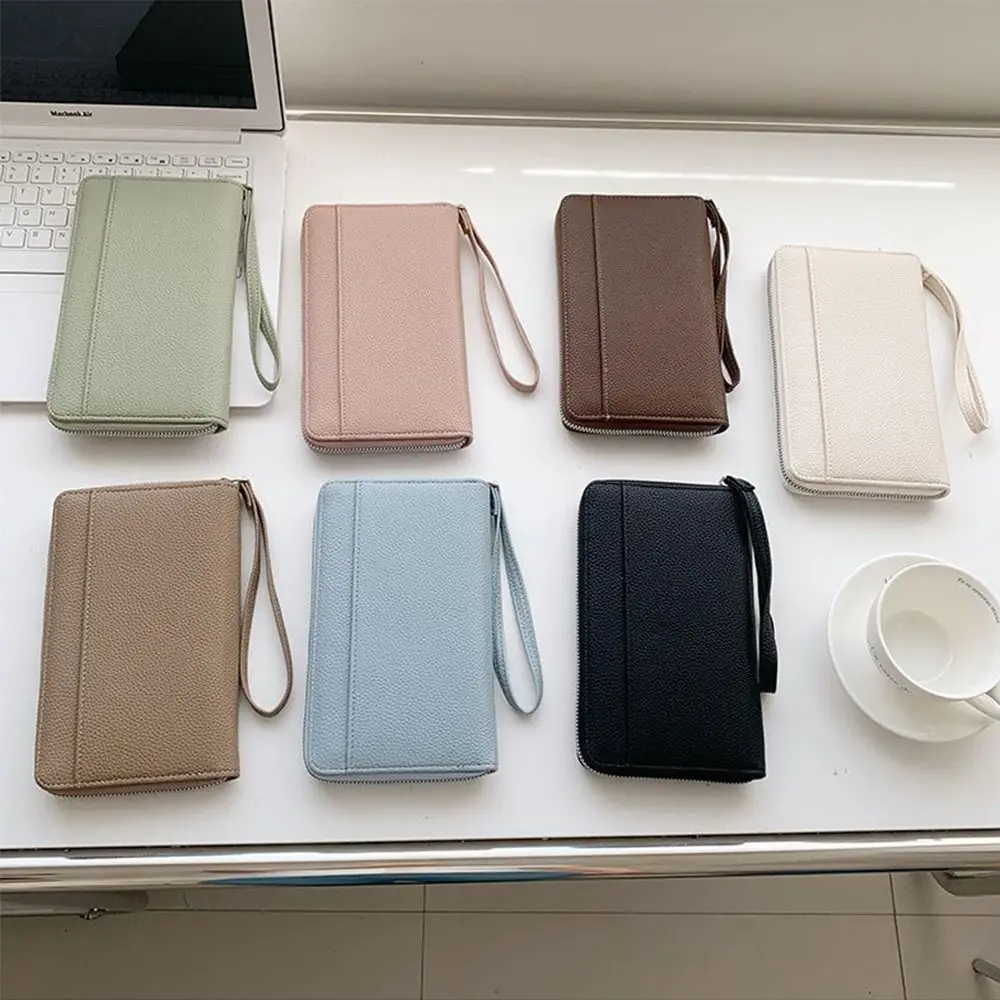 

RFID Travel Passport Bag Pu Leather Waterproof Passport Wallet Anti-theft Zipper Credit ID Card Ticket Holder Travel Accessories