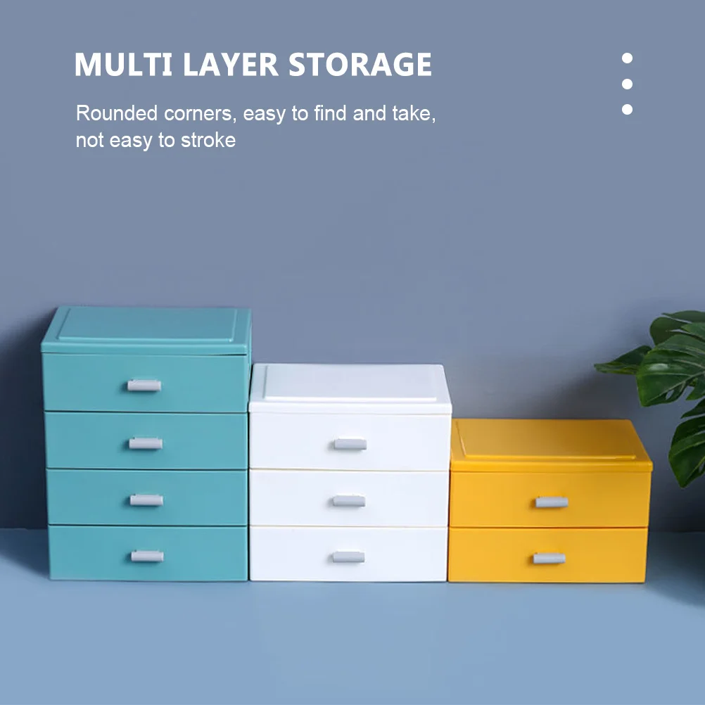 

Three Layer Storage Box Small Desk Organizer Compartment Boxes Desktop Items Holder Multi-layer Container Drawer Sundries Unit