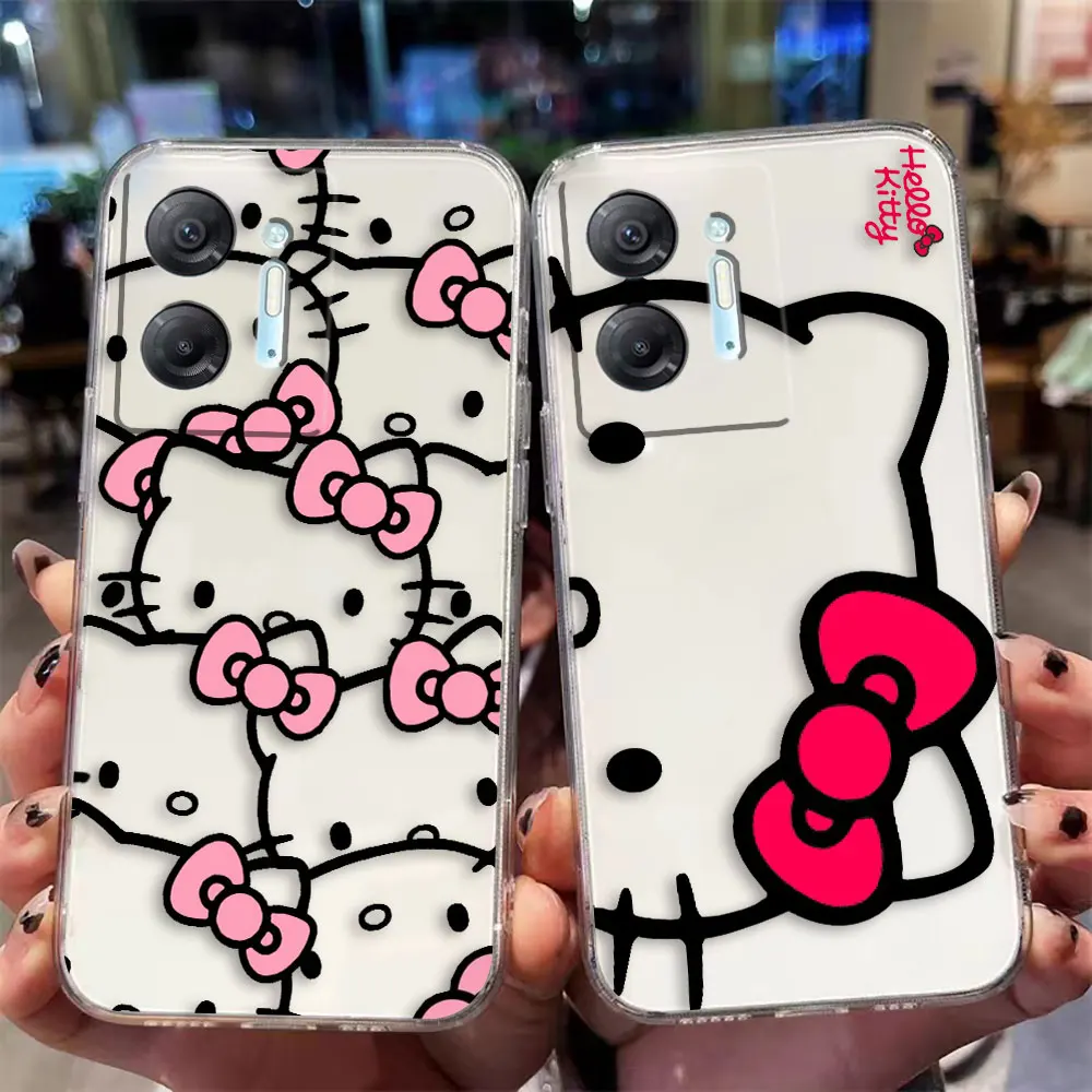 

Clear Phone Case For Infinix HOT 9 10 11 12 12i 20 20s 30 30i POVA 2 3 4 PRO PLAY Case Funda Coque Shell Cartoon Hello Kitty Cat