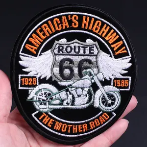 Adlerflügelflecken bestickte Motorrad, Thermo -Therough -Klebstoffe, Hippie -Aufkleber, Sicherungsemblem, Bügeleisen, Kaffee 66, Motorrad 12 Hauptverkäufe Aguila Emblem - №8