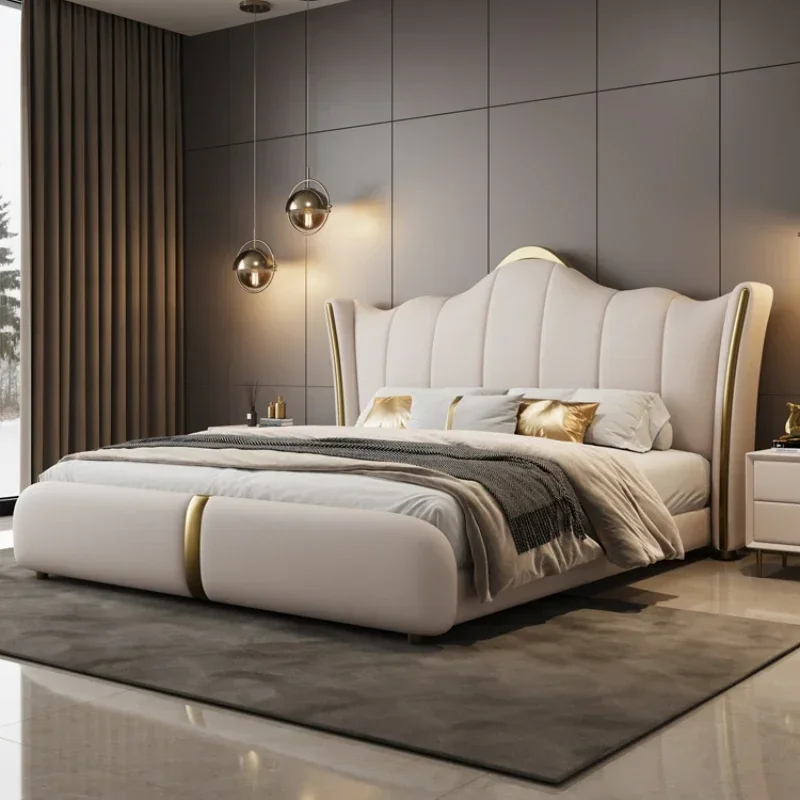 

Elegant Modern House Double Bed Storage King Size Italian Luxury Bed Comferter Villa Cama Matrimonial Bedroom Set Furniture