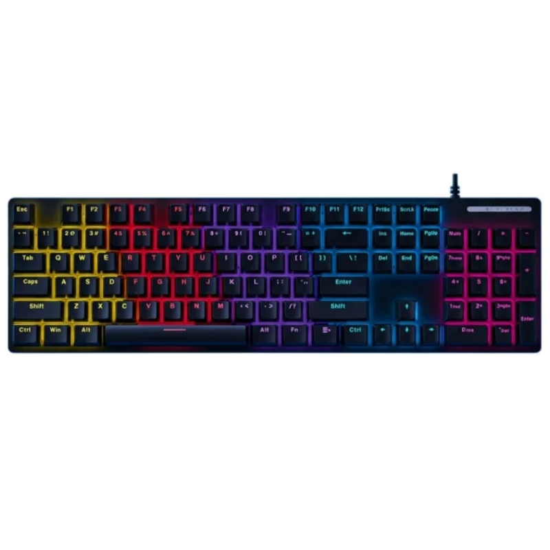 BAJEAL K74 Wired Mechanical Keyboard 104 Keys Full Size with Mixed Lighting Backlight for Office And Gaming USB Connectivity Esp