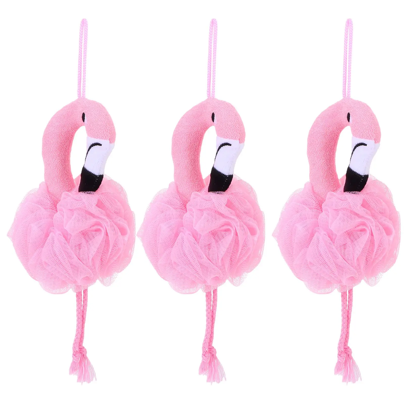 

3PCS Flamingo Bath Balls Kids Cartoon Shower Sponges Body Pouf Flowers Bathroom Hotel Soften Skin Massage Cleanse