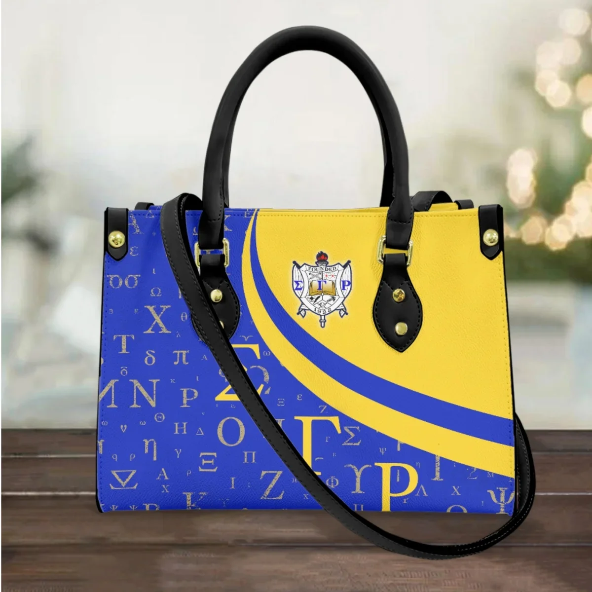 

Sigma Gamma Rho PU Leather Handbag Fashion Top-handle Travel Party Vintage Cross Body Bags Female Clutch Small Messenger Tote