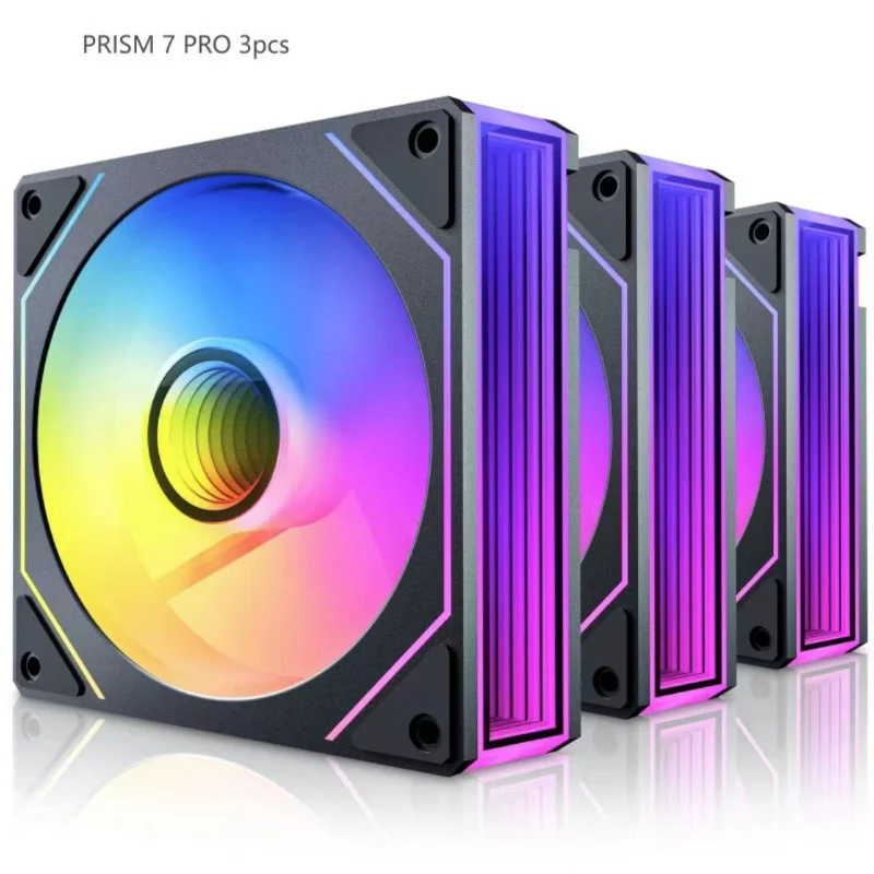 

PRISM 7 PRO Вентилятор для корпуса компьютера 12 см ARGB 4-контактный ШИМ Тихий охлаждающий вентилятор 12 В Большой объем воздуха 52,4 куб.см/800-1800 об/мин (3 шт.)
