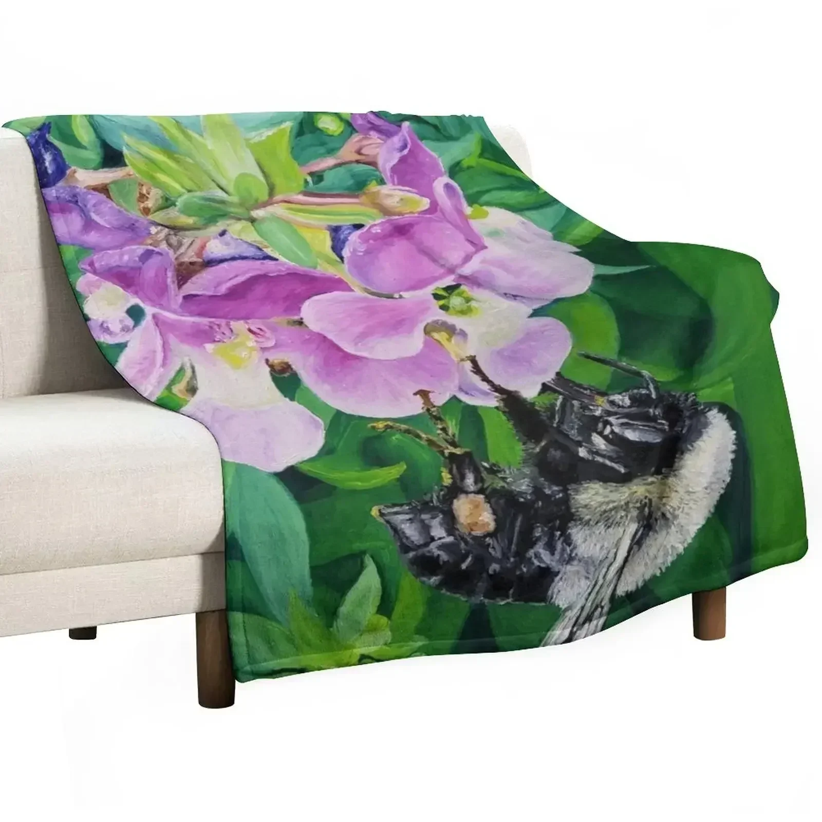 Bee Blossom Throw Blanket Warm Retros Plush Designers christmas gifts Hairys Blankets