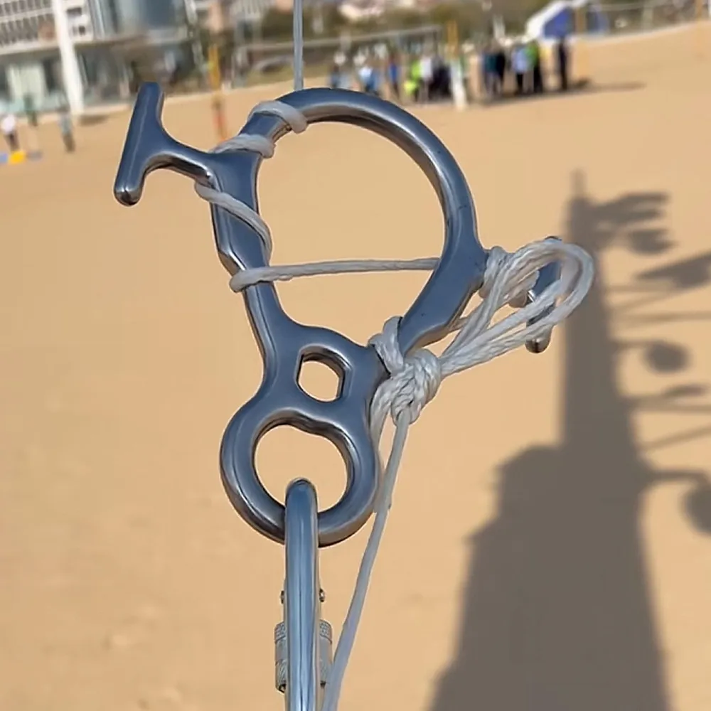 Heavy Duty Stainless Steel Figure 8 Descender for Rope Control & Large Kite Piloting