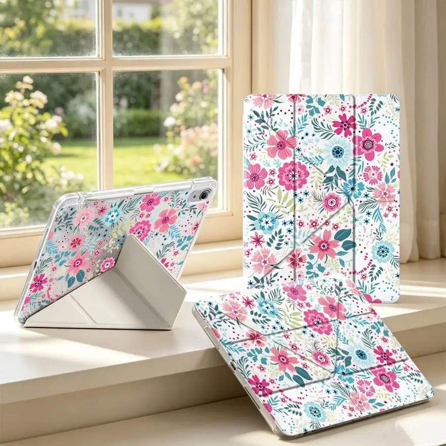 Watercolor Floral Tablet Case For Samsung Galaxy Tab S8 S10 Lite S9 Plus A11 A9 Plus S7 FE A8 With Pen Slot Cover