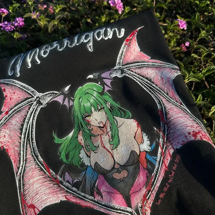 Darkstalkers Morrigan Aensland Gothic Graphic T-Shirt Cotton Men Women Streetwear Tee