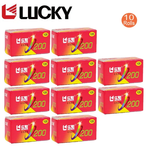 Imagen 2 del producto 1-10 rollos 120 película de Color de formato medio Lucky C200 120 ISO200 C41 12 EXP/por rollo película de Color negativo para cámara de película Holga 120N