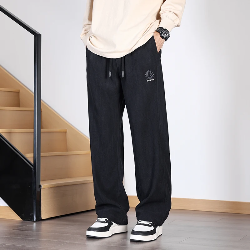 Korean version of the casual pants men's loose straight pants Trendy fashion fall feeling wide-legged pants men's models