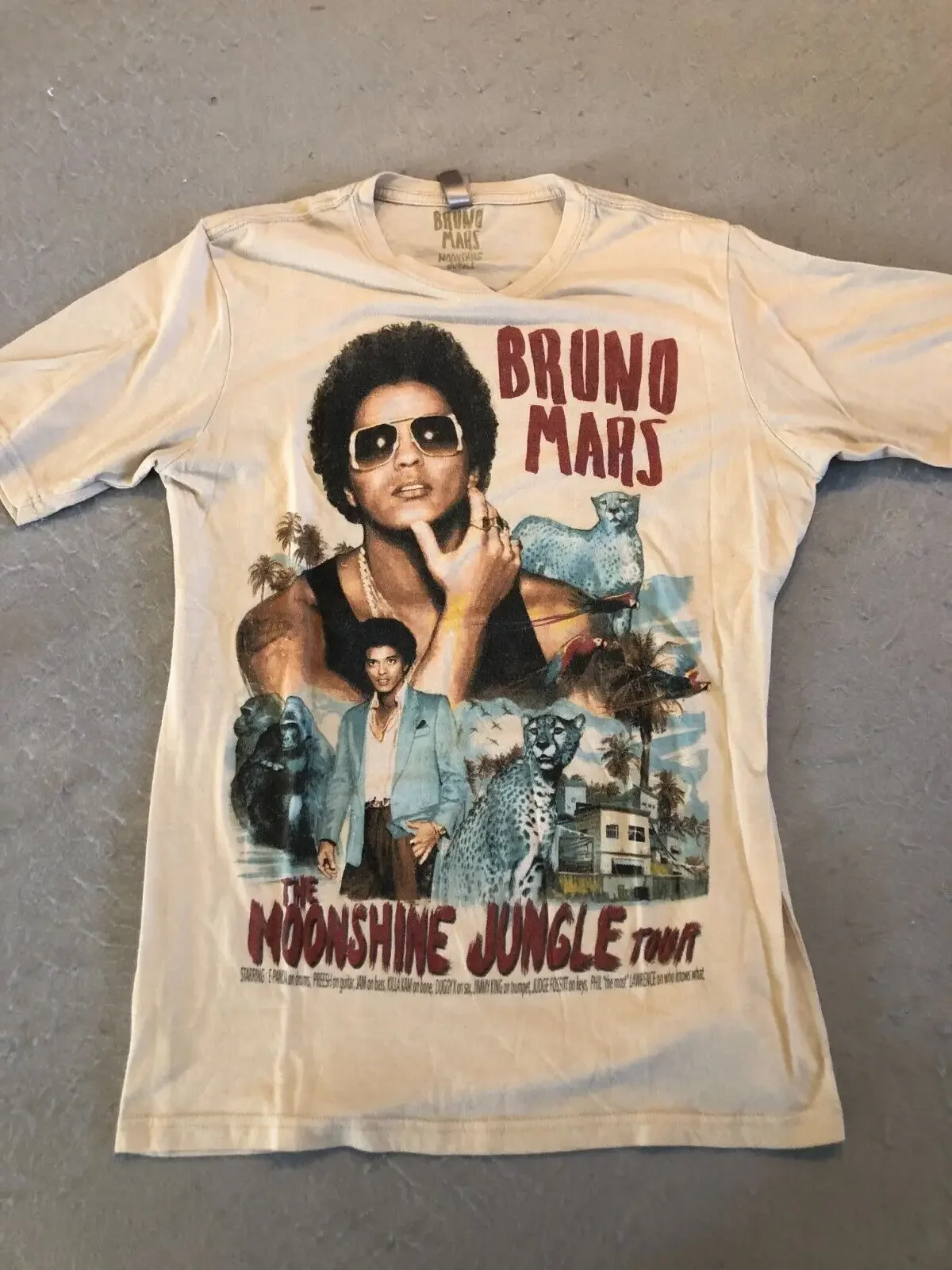 Bruno Mars Shirt Men'S Medium Moonshine Jungle Tour Music Tee