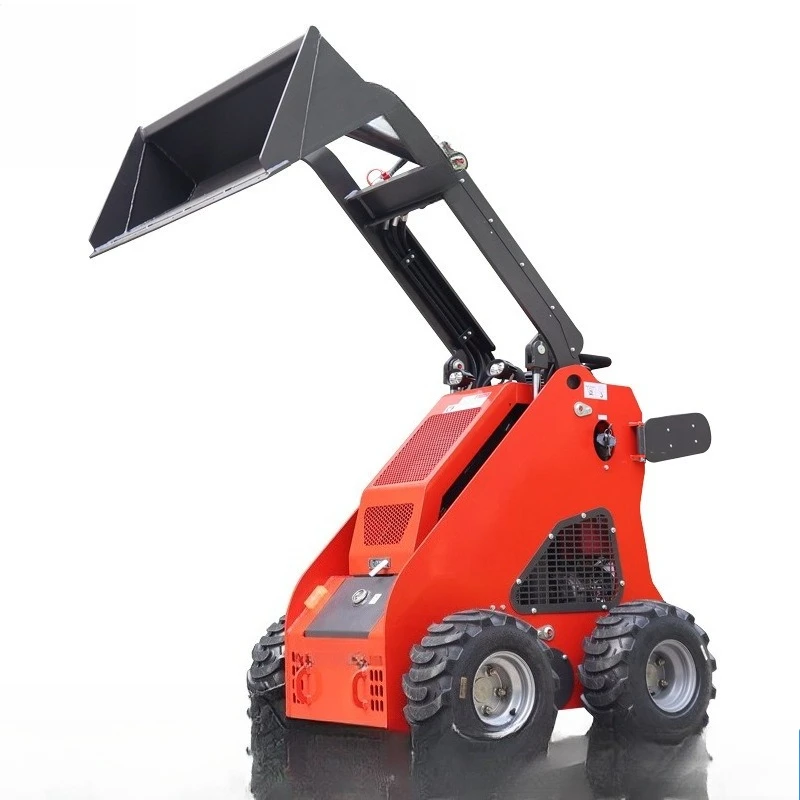 Multifunctional four-wheel drive small forklift, one machine multi-attachment wheel skid loader, miniature skid loader