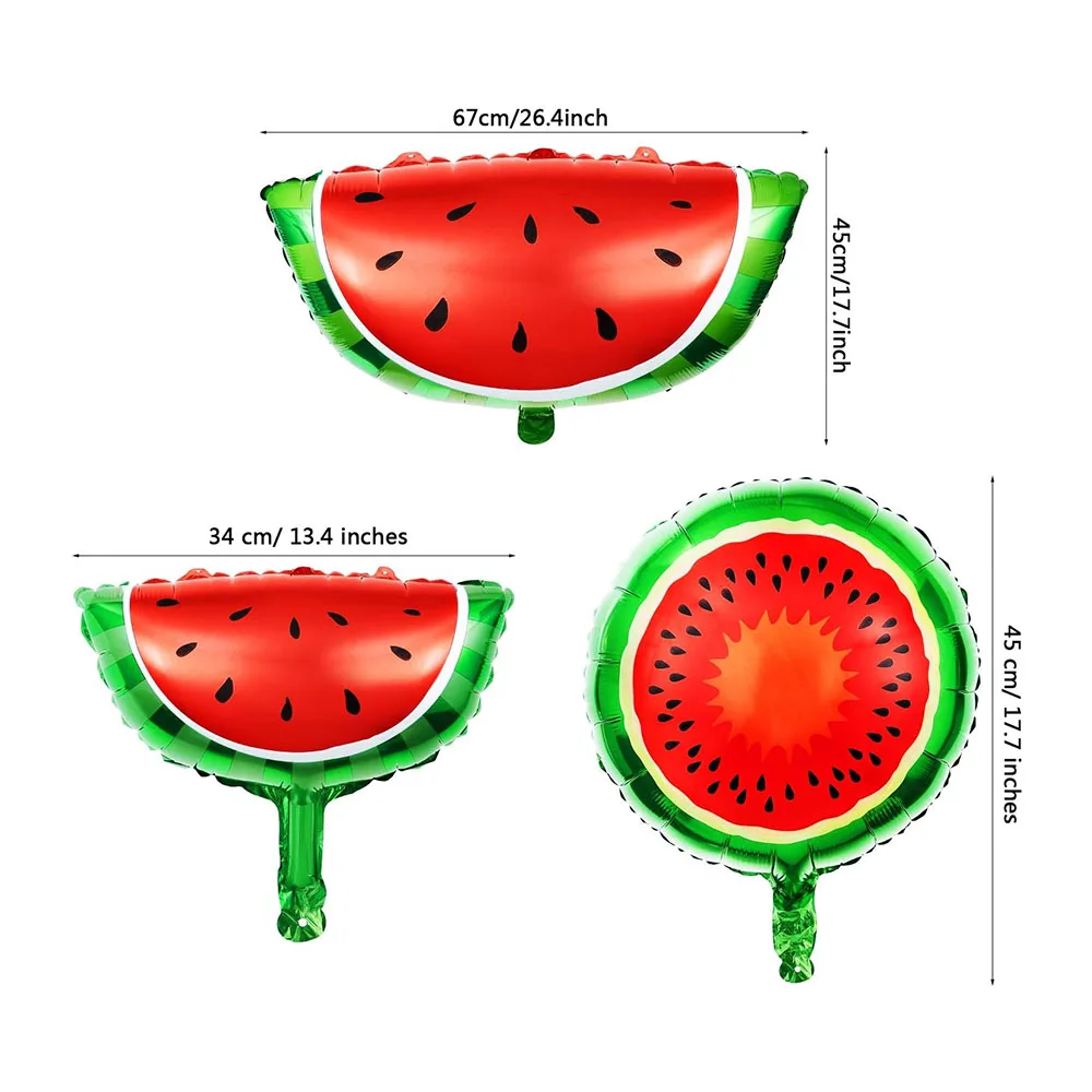 Ensemble de Ballons Mixtes Neutres d'Eau, Décoration de ixaux Fruits Hawaïens, Boule de Fruits en Aluminium, Fournitures d'Anniversaire One In A Melon, Vacances d'Été, 9 Pièces