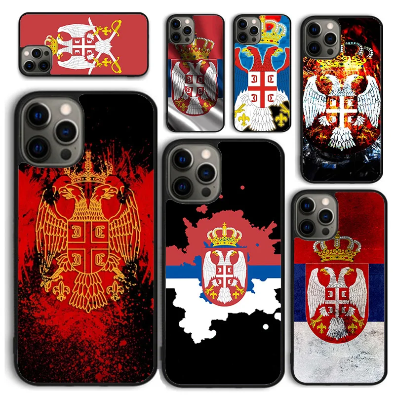 Serbia Flag banner Coque Phone Case for iPhone 16 5 6 7 8 Plus for Apple 13 11 12 14 Mini Pro Max Back Cover Fundas Shell