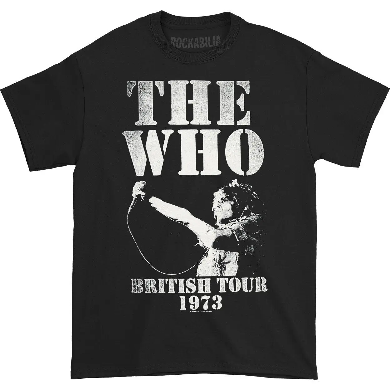 Who Men'S British Tour 1973 T Shirt X Large Black