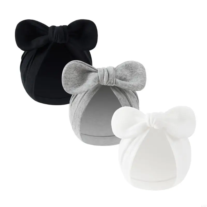 Breathable Baby Bonnet Soft and Comfortable Cotton Lovely Bowknot Hospital Hat 425F