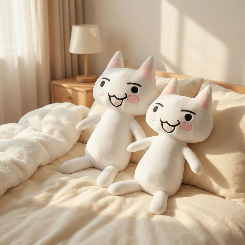 80cm/110cm Big Size Inoue Toro Cat Plush Toy Stuffed Anime Figure Doll Toys White Cat Kitten Pussy Hug Throw Pillow Birthday 4