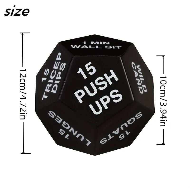 12 Sided Fitness Dice Cardio Bodyweight Sports Training Dices Family Games Exercise Dice Exercise Supply Group Training Gym Dice