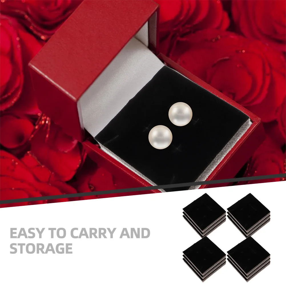 

50pcs Black Lined Jewelry Box Earring Sponge Pad Inserts for Necklace Ring Holder Organizer Storage Display Mat
