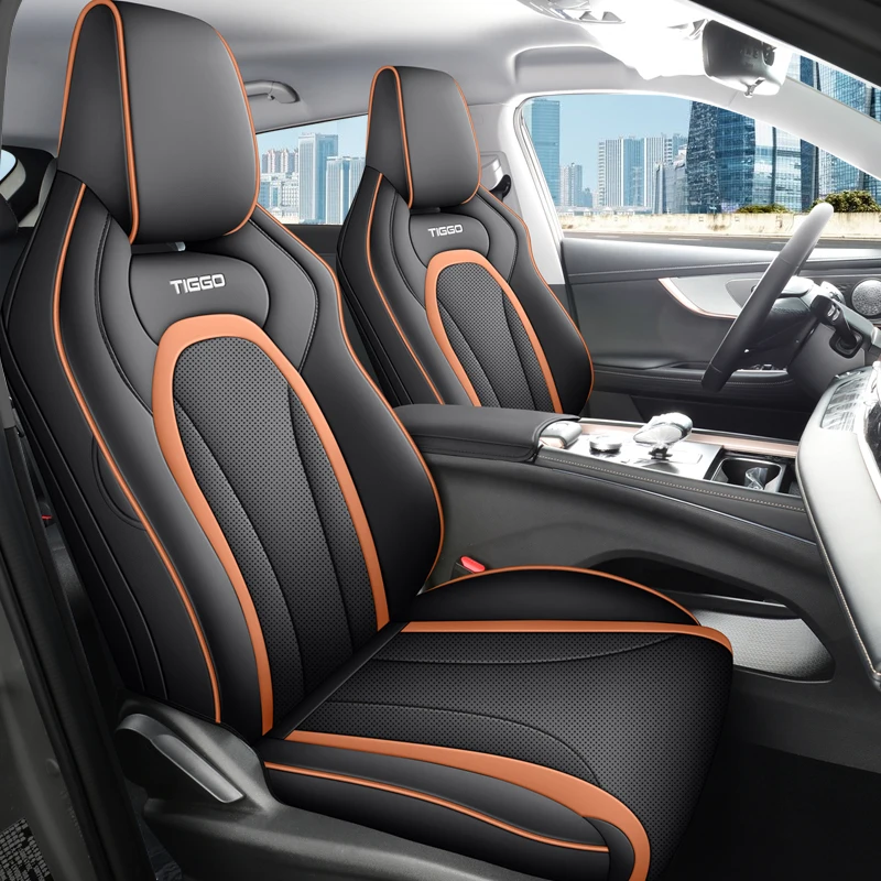 Full Wrap 5 Seats Faux Leather Car Seat Protector Covers for 2025‑2026 Chery Tiggo4 Tiggo4 Pro Tiggo Cross Auto Interior
