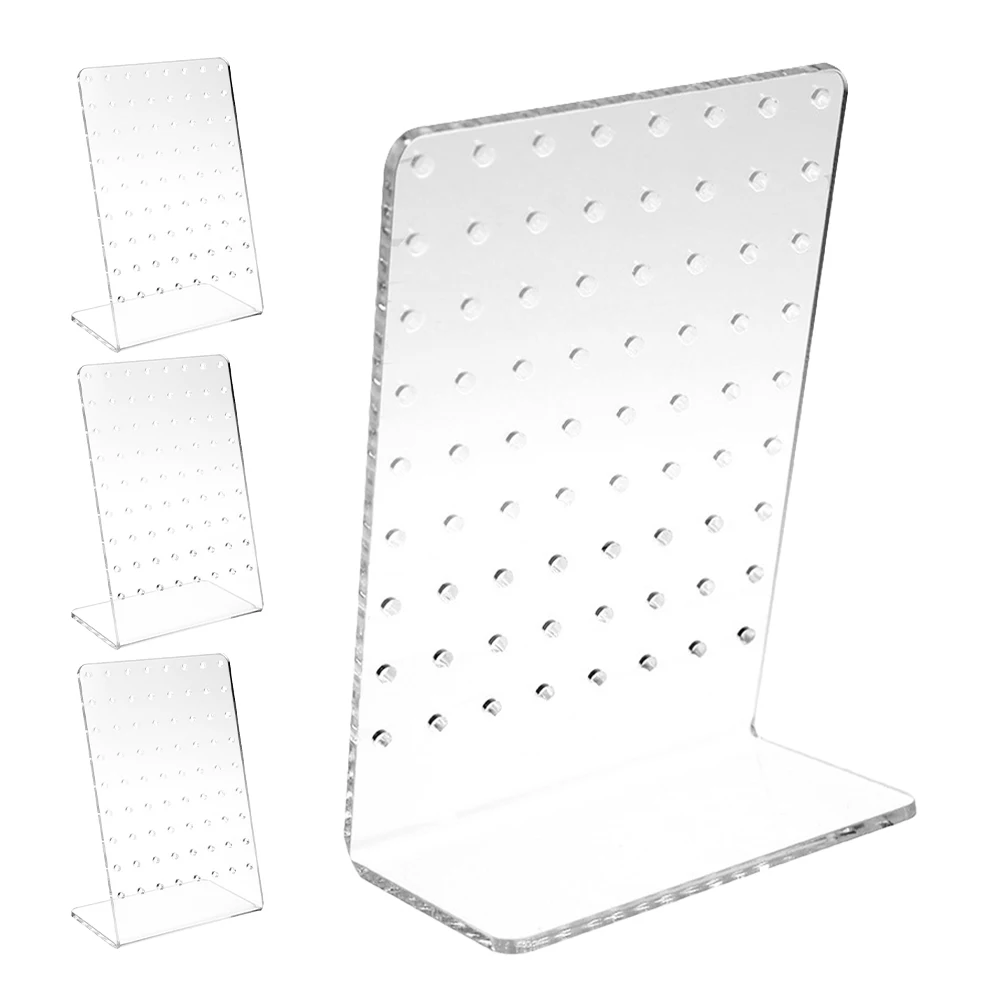 

4pcs Display Stand Holder Organizer For Studs Hoops Dangles Jewelry Storage Kids Transparent Acrylic Space Saving Countertop