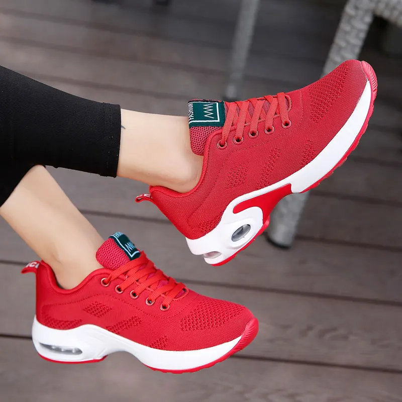 MWY Fashion Breathable Mesh Casual Shoes Platform Sneakers Womens Shoes Air Cushion Walking Shoes Wedge Trainers Schoenen Vrouw