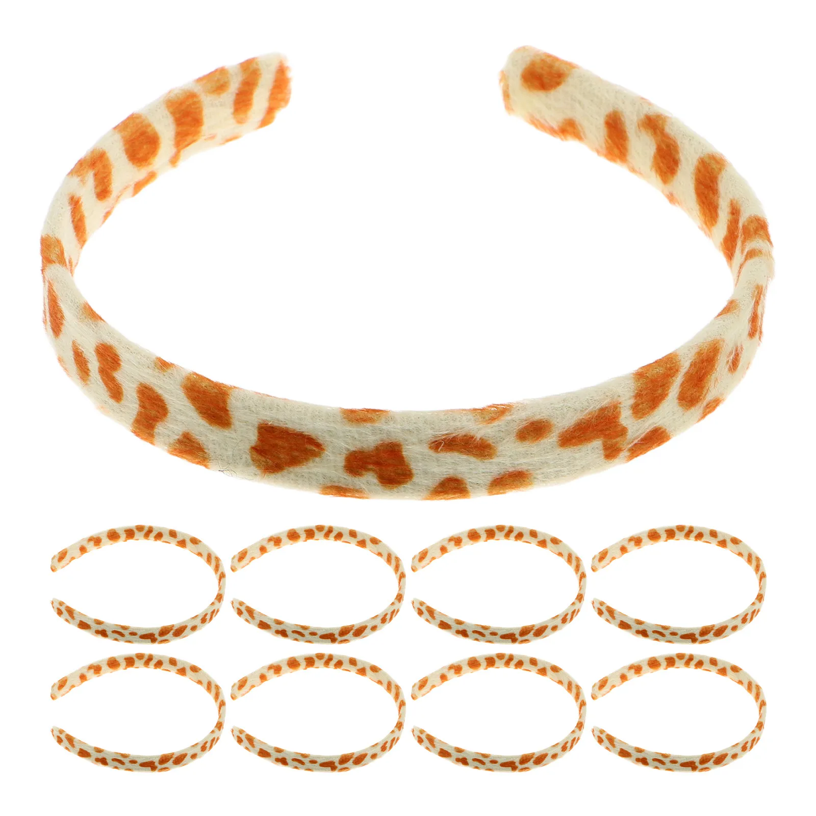 

10Pcs 15Mm Flat Fabric Headband Material DIY Base for Holiday New Year Boho Style Animal Print Cute Pattern African Headband