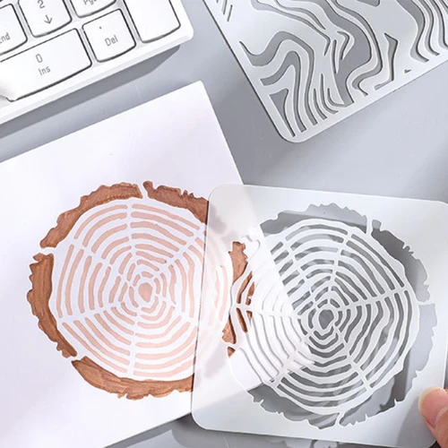 Imagen 2 del producto Plantillas huecas con patrón geométrico Retro para mascotas, decoración de tarjetas para diario, álbum de recortes, molde para colorear, plantillas para pintar, 6 uds.