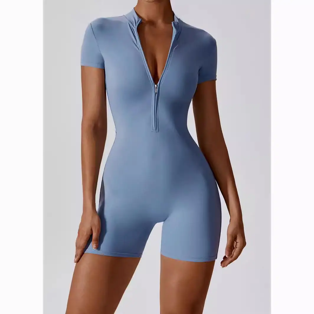 

Женский комбинезон для йоги с молнией, укороченный, с низкой талией, длинные брюки, одежда для танцев и фитнеса, удобный, эластичный, из полиэстера, лето 2024