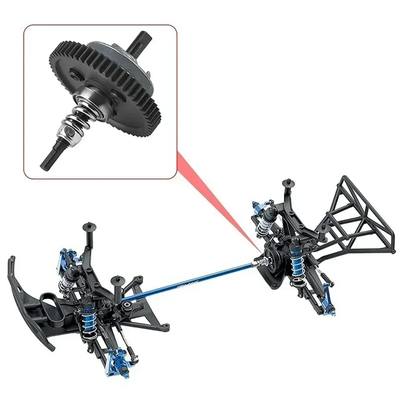 Metalowy mechanizm różnicowy 6878 z sprzęgłem ślizgowym i zestawem zębatek 32P 15T/17T/19T do Trxs Slash Stampede Rustler 4X4