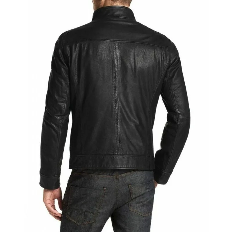 Men's Leather Jacket 100% Real Lambskin Bomber Biker Leather Jacket Men