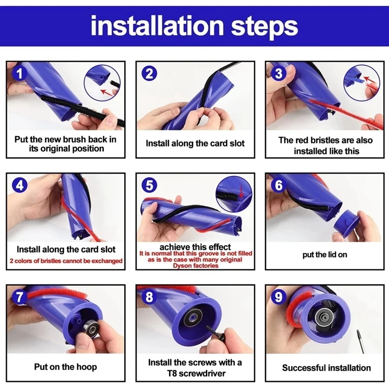 Vacuum Cleaner Rolling Brush Soft Plush Strips For Dyson V6 V7 V8 V10 V11 V15 Strips Soft Roller Head Accessories