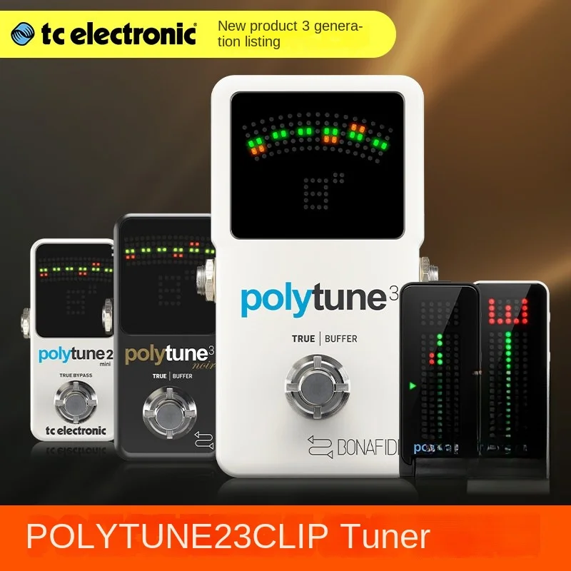 

TC Electronic PolyTune 2 3 Clip: тюнер для электроакустических гитар и бас-гитар, деревянный, с креплением на клипсу