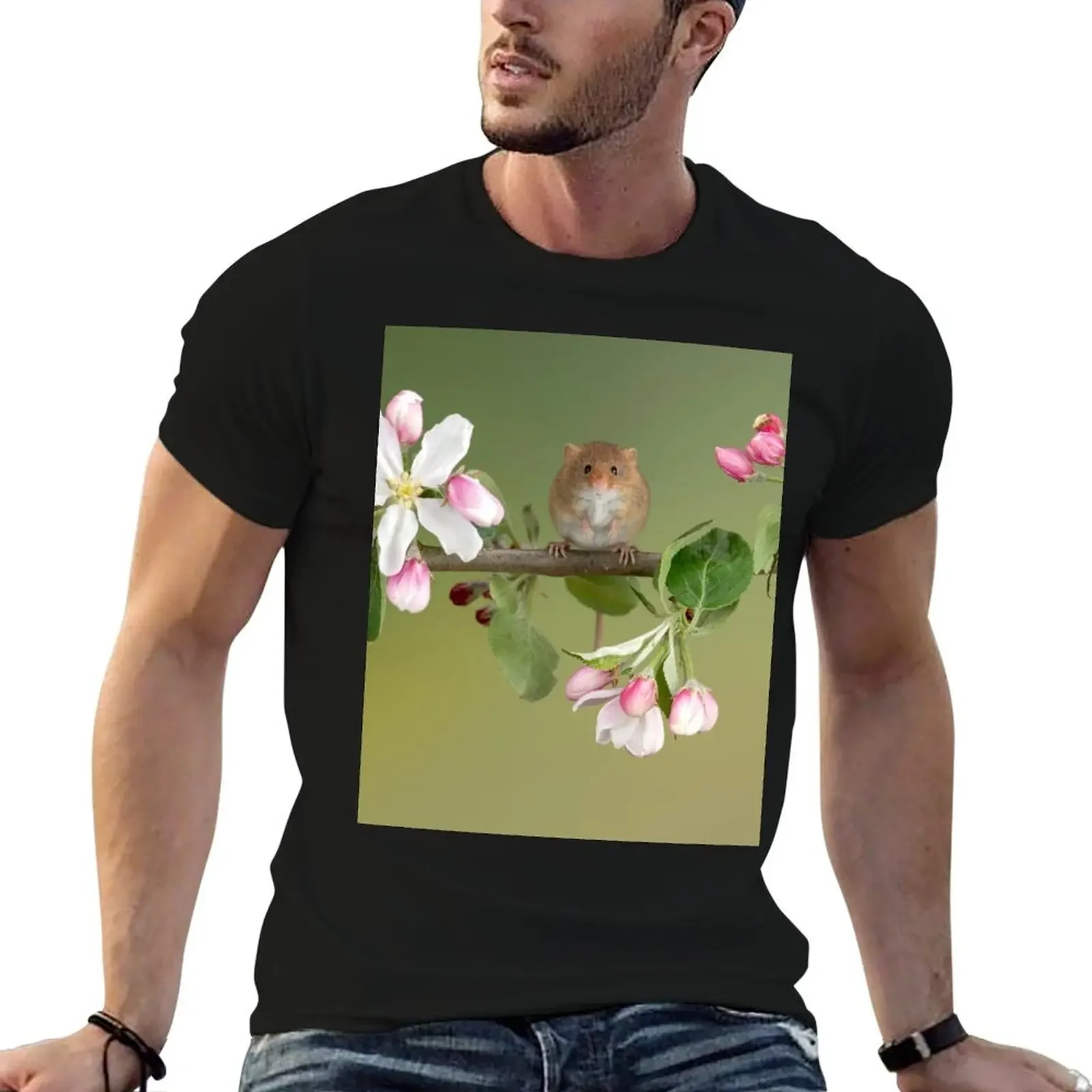 

Apple Blossom mouse T-Shirt rapper graphic tees quick drying Aesthetic clothing clothes mens champion t shirts
