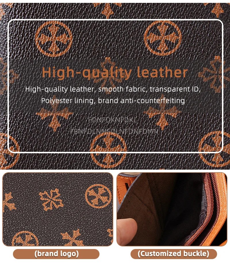 Große Retro-Herrenbrieftasche mit Reißverschluss, hochwertige Herren-Geldbörse, klassischer, lässiger Unisex-Kartenhalter, Geldklammer – Detail 2