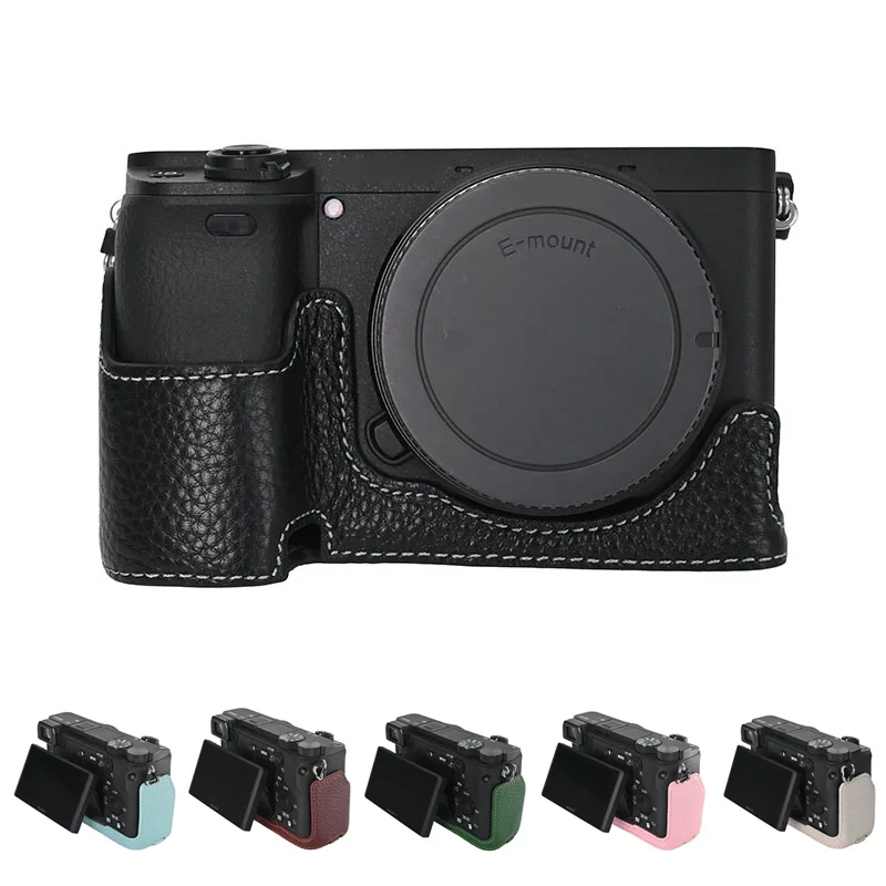 Genuine Real Leather Half Case for Sony A6400 A6300 A6100 Camera Grip