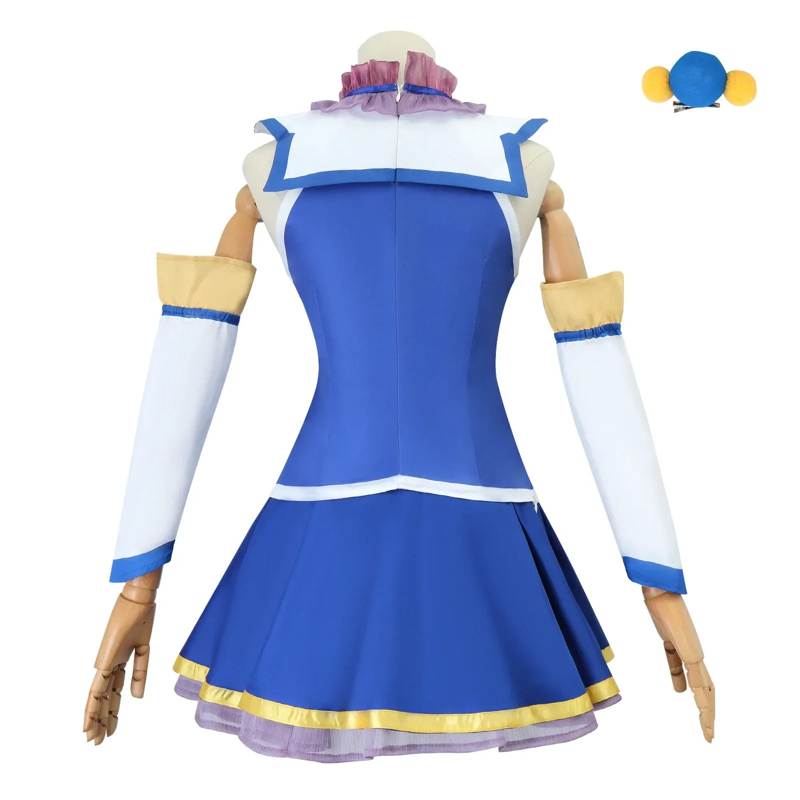 2025 God's Blessing on This Wonderful World Aqua Cosplay Costume Blue Dresses School Uniform Suit Party Role Play for Girls
