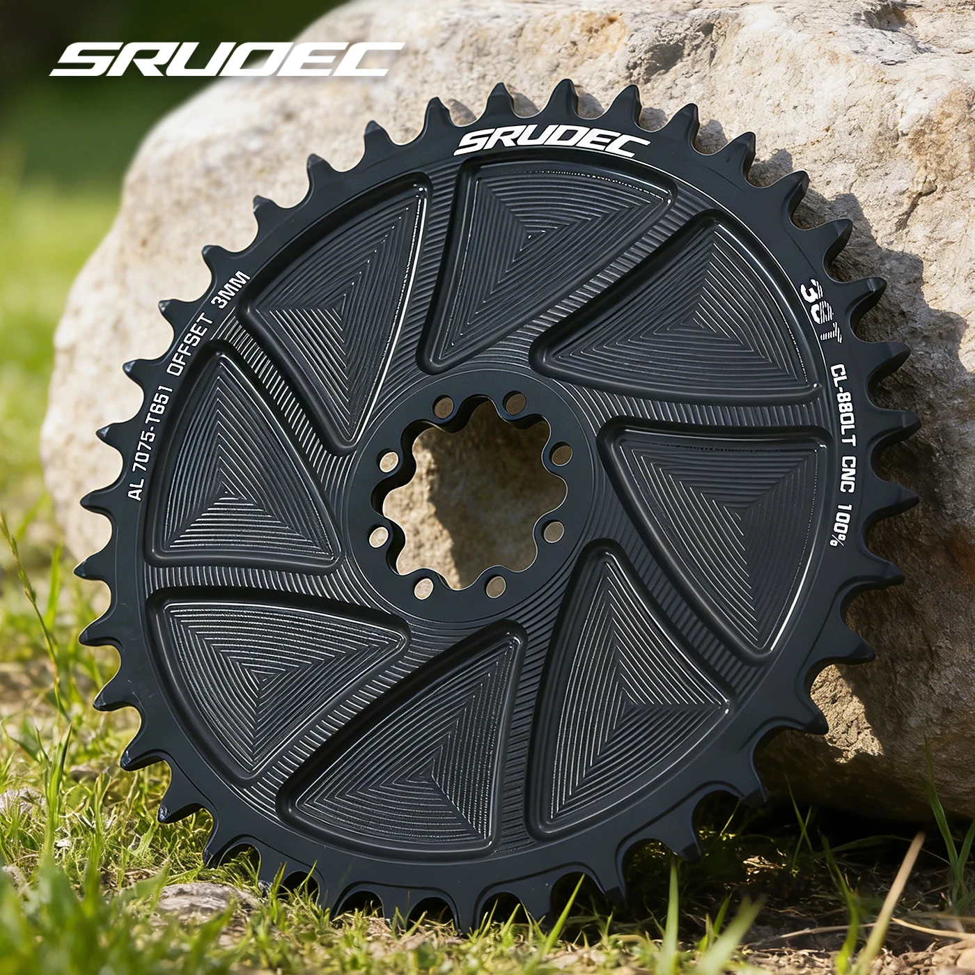 Coroa de Bicicleta MTB de 8 Parafusos, Dentes Largos e Estreitos, Coroa CNC em Liga de Alumínio 7075 Leve para Peças de Pedivela SRAM de 8 Parafusos