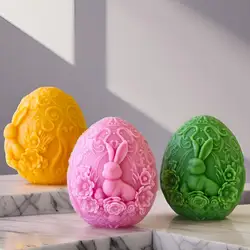DIY Easter Bunny and Egg Silicone Mold for Aromatherapy Candles 3D Plaster Crafts Decorative Art Tools and Creative Projects
