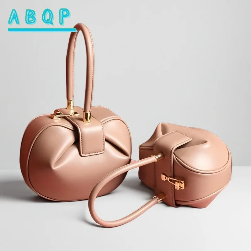 

Solid Color Bucket Women's Handbags Retro Trendy Clutch Purse Niche Design Fashionable Crossbody Bags Shopping Travel Commuting