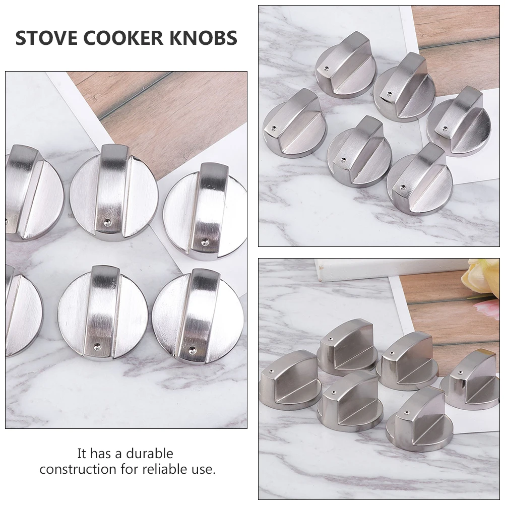 

3pcs Gas Stove Knob Replacement Zinc Alloy Durable Heat Resistant Easy Install Surface Burner Control Accessory