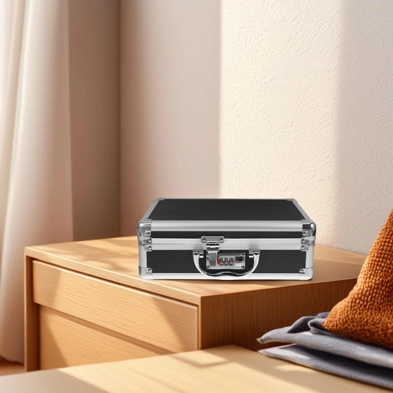 

Aluminum Alloy Multifunctional Carrying Case Portable Hard Storage Box Small Protective Tool Organizer with Foam Inserts