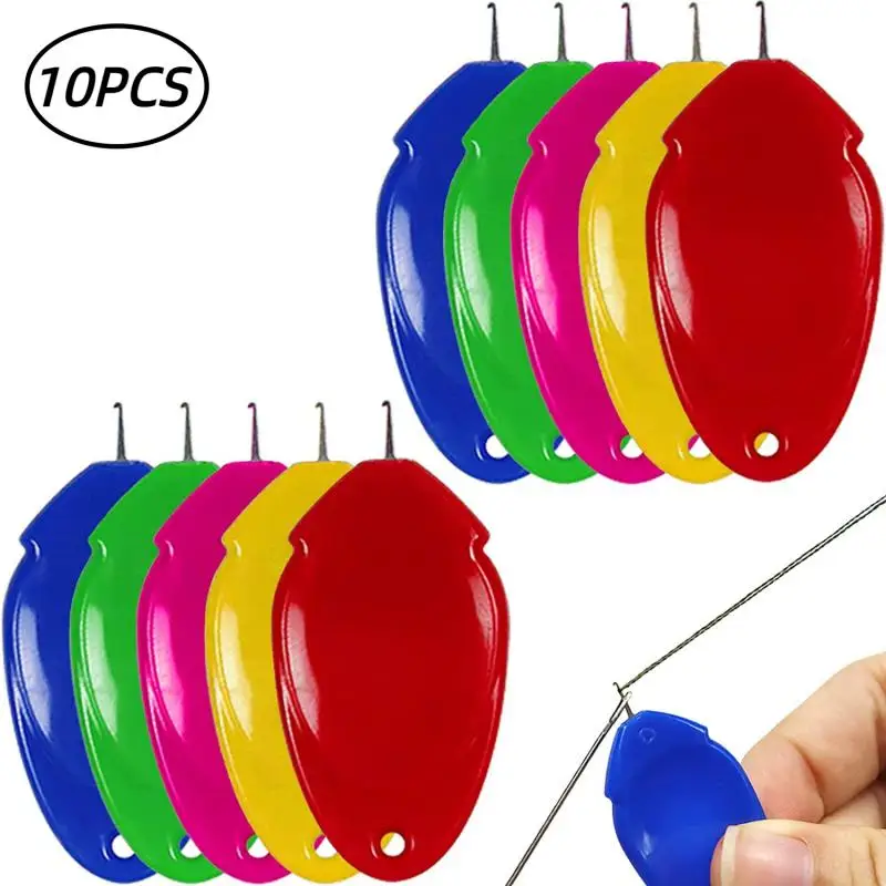 10pcs/Set NewElderly Guide Needle Threader Automatic Easy Device Hand Machine Sewing Thread Punch Stitch Accessory Tool