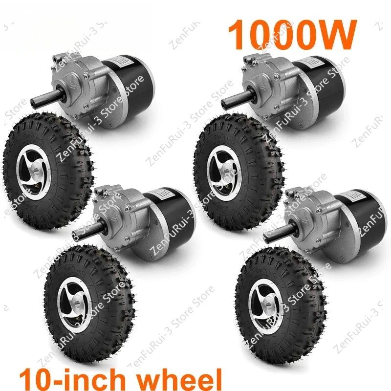 4WD 1000W Electric Four Drive Kit 4.10-4 Off Road Tire 10 Inch Wheel Set For DIY Electrical 4X4 Lawnmower Barrow Trolley Cart