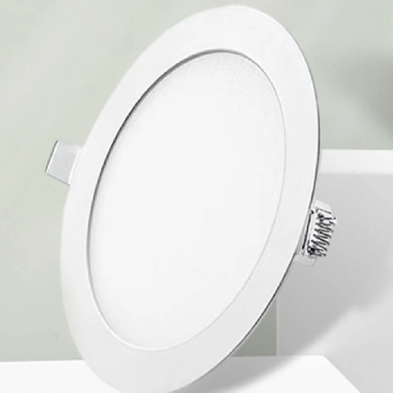 12W 1CM Panel Light Ultra-Thin Recessed Circular Downlight Kitchen Foot Tile LED Panel Light Recessed Round Panel Light Durable