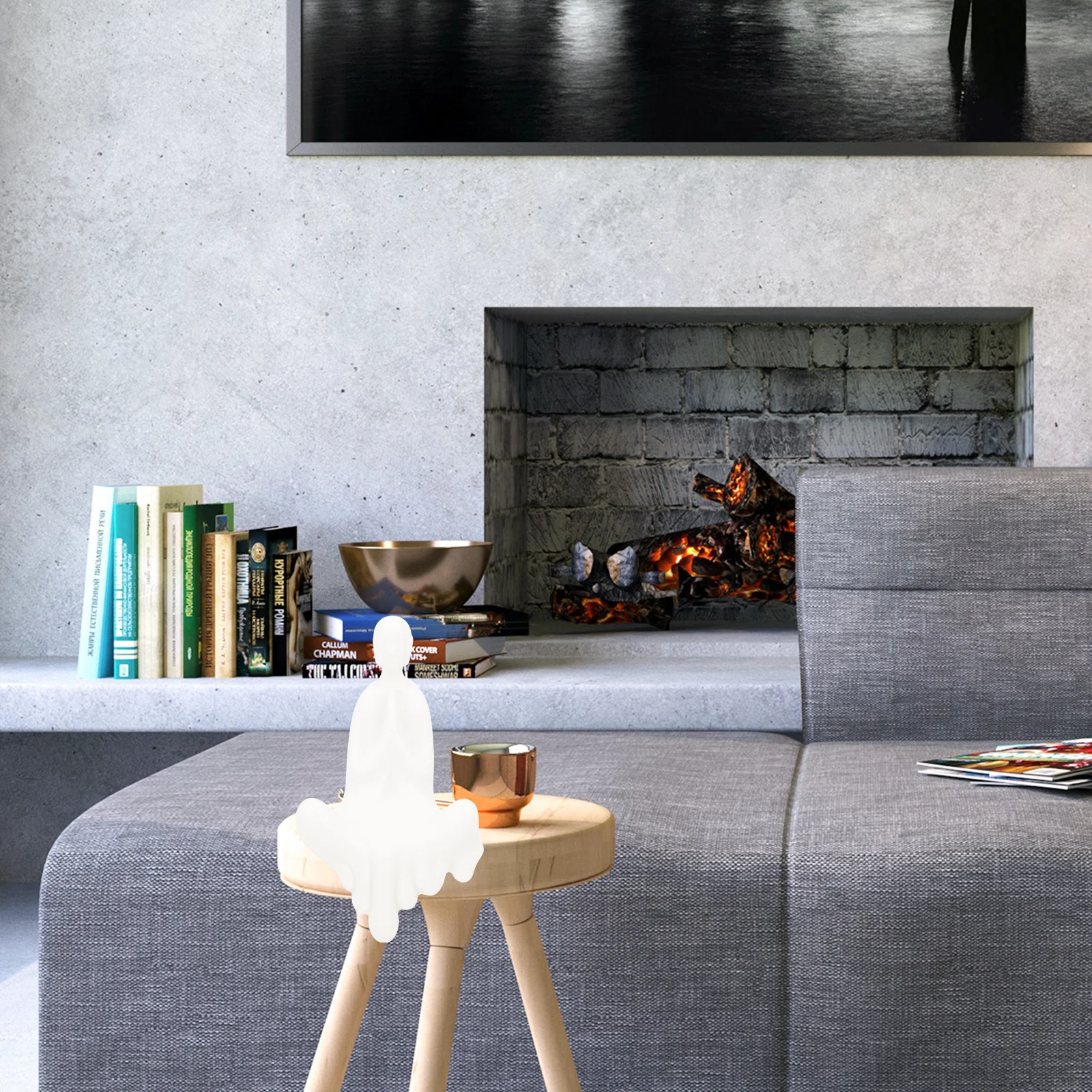 

1Pcs Buddha Ceramic Statue Compact Zen Style Ornament for Home Office Desktop Desktop Buddhist Collection Decoration