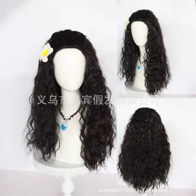 

Moana with flower Women Cosplay Costume Party Hair Anime Wig Wigs